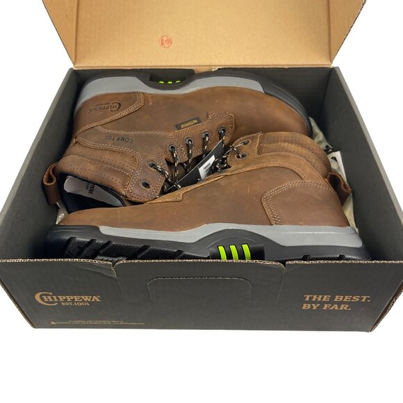 Chippewa Steel Toe Work Boots Size 10D Brown Leather - Picture 3 of 8